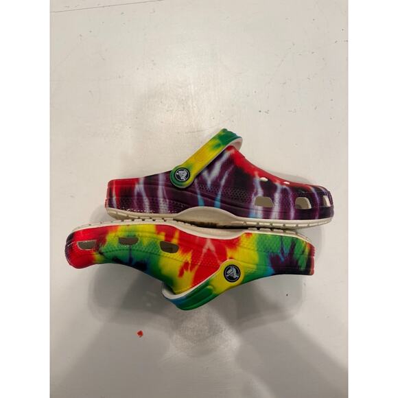 Crocs Classic Adult Rainbow Tye Dye Clogs Sandals Women Size 9 Men Size 7 - Picture 6 of 7